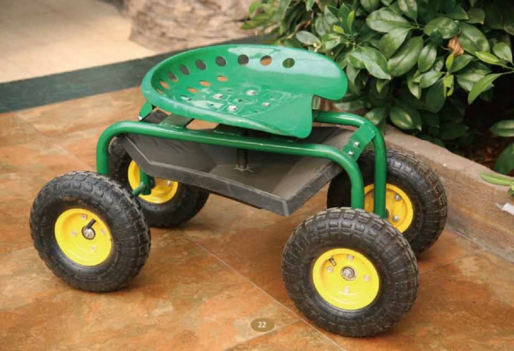 Convenient Light Wheeled Garden Cart Work Seat