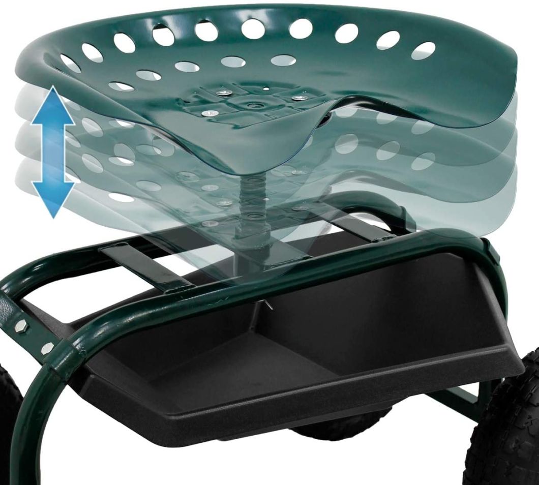 Convenient Light Wheeled Garden Cart Work Seat