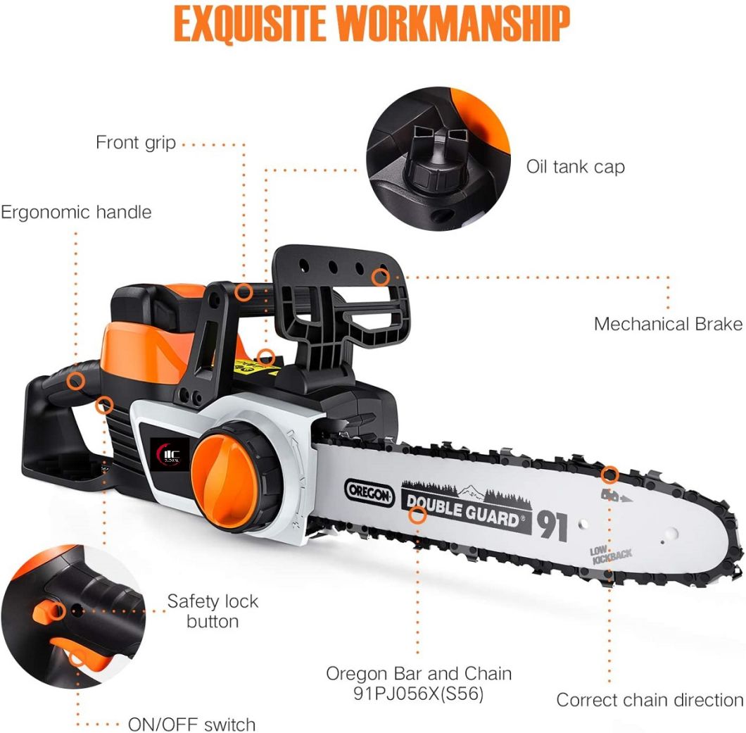 40V Li-ion Compatible-Battery Cordless/Electric Garden Chainsaw-Power Tools