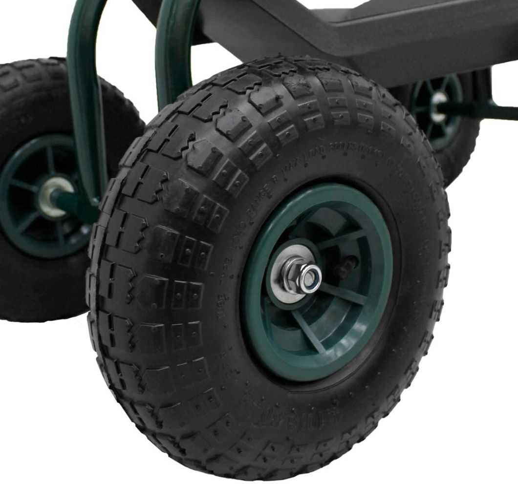 Convenient Light Wheeled Garden Cart Work Seat