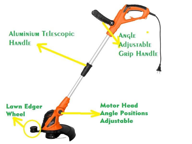 550W Professional Multi Electric Lawn Grass Trimmer with Edger Wheel