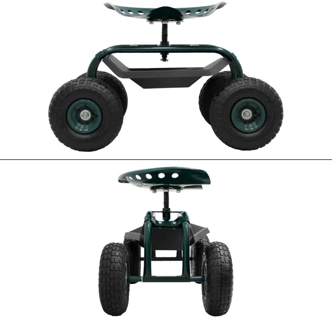 Convenient Light Wheeled Garden Cart Work Seat