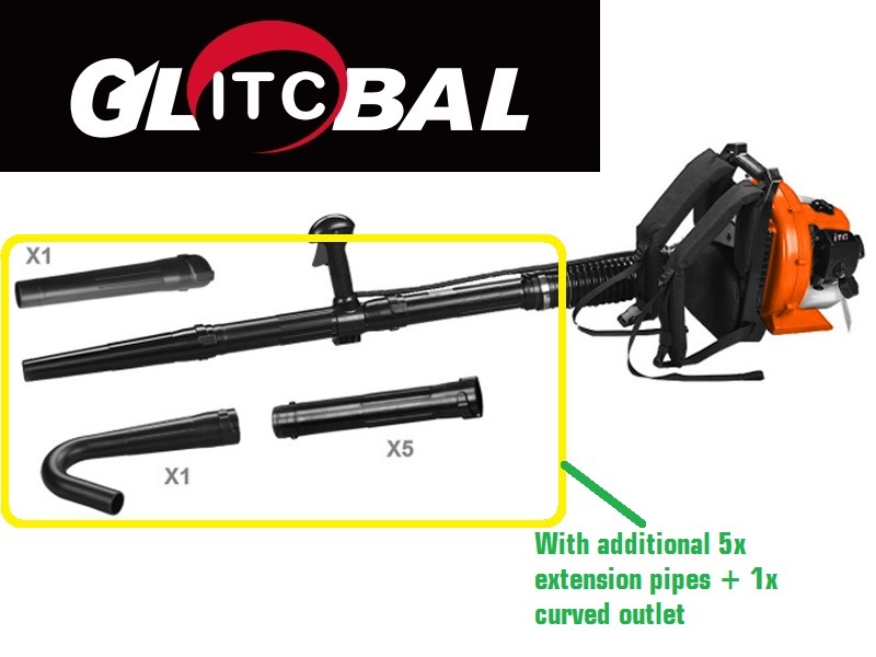 Backpack Style Petrol Garden Leaf Blower Tool with Extension Tubes