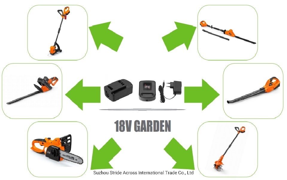 18V Powerful Lithium Battery Cordless Hedge Trimmer with Extension Pole