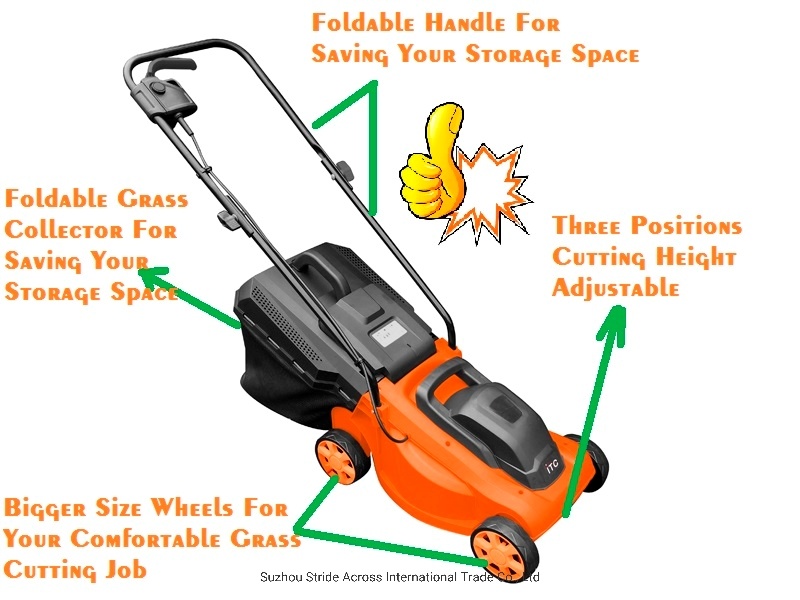 13inches Cutting Size Powerful Electric Lawn Mower