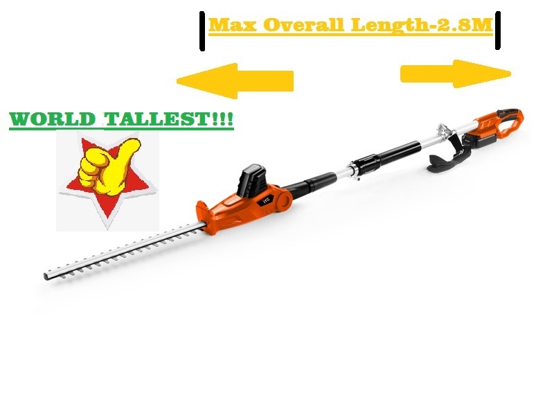 New 20V Li-ion Battery Cordless/Electric Pole/Telescopic Garden Hedge Trimmer-Power Tools