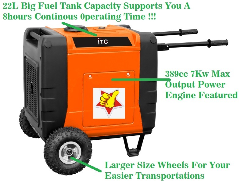 7kw Portable Super Silent Petrol Digital Inverter Generator