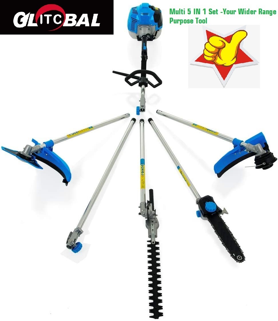 5 in 1 Set Petrol Grass Trimmer/Brush Cutter/Chain Saw/Hedge Trimmer