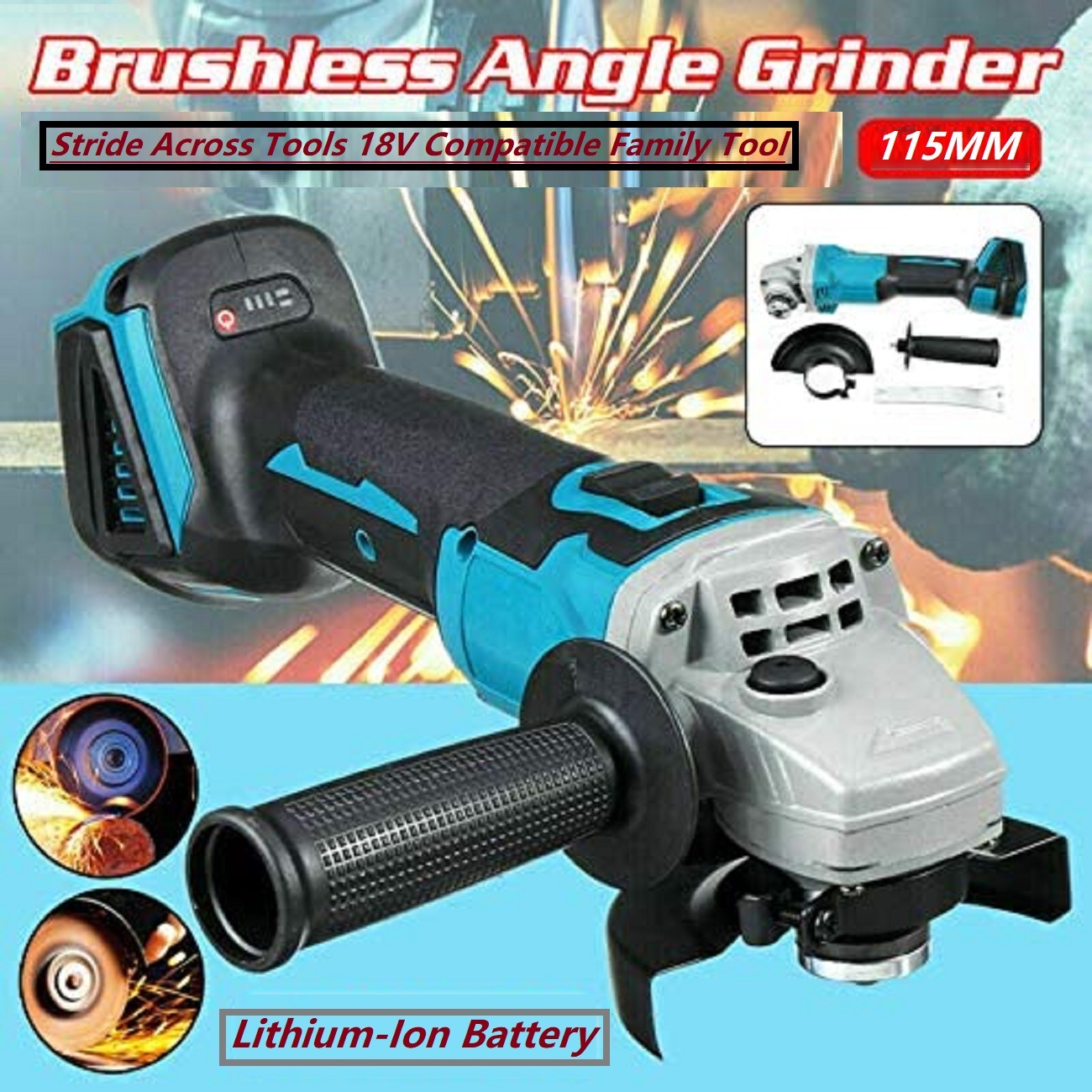 18V Powerful Li-ion Cordless/Electric-Power Tools Family-Angle Grinder