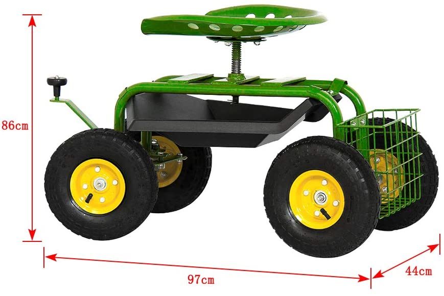 Garden Trolley with Rotating Work Seat Garden Tool