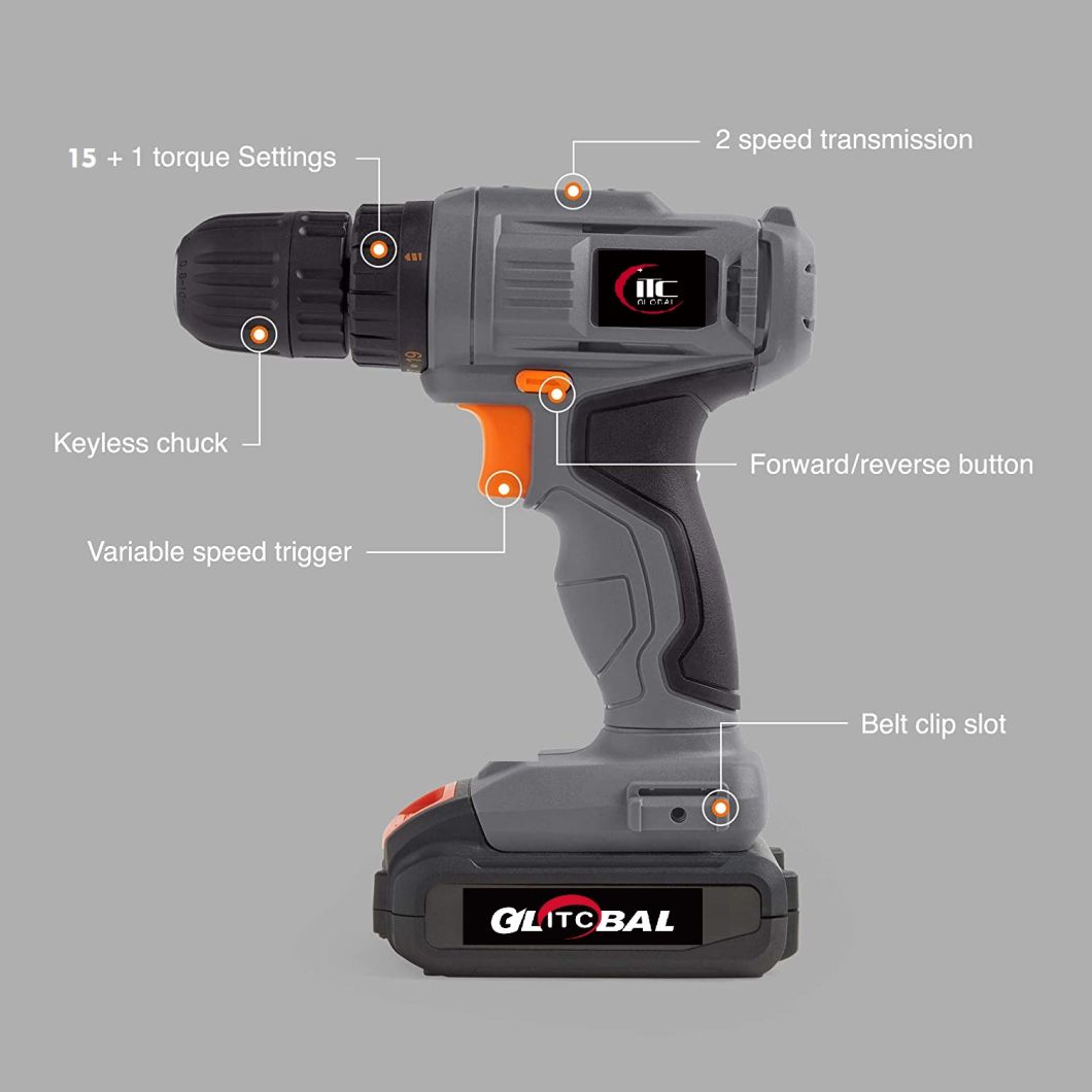 Super Powerful Lithium Battery Cordless Drill Electric Power Tool Set