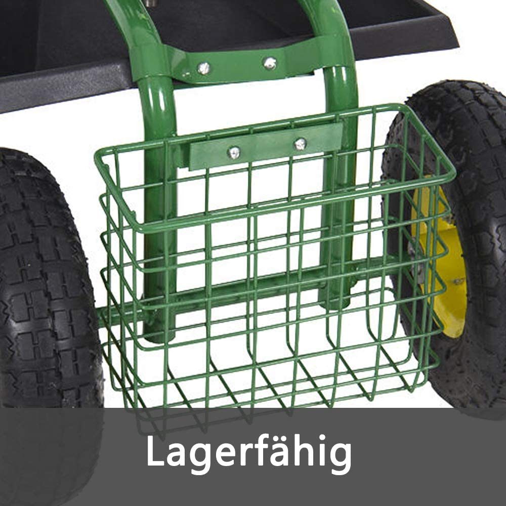 Garden Trolley with Rotating Work Seat Garden Tool
