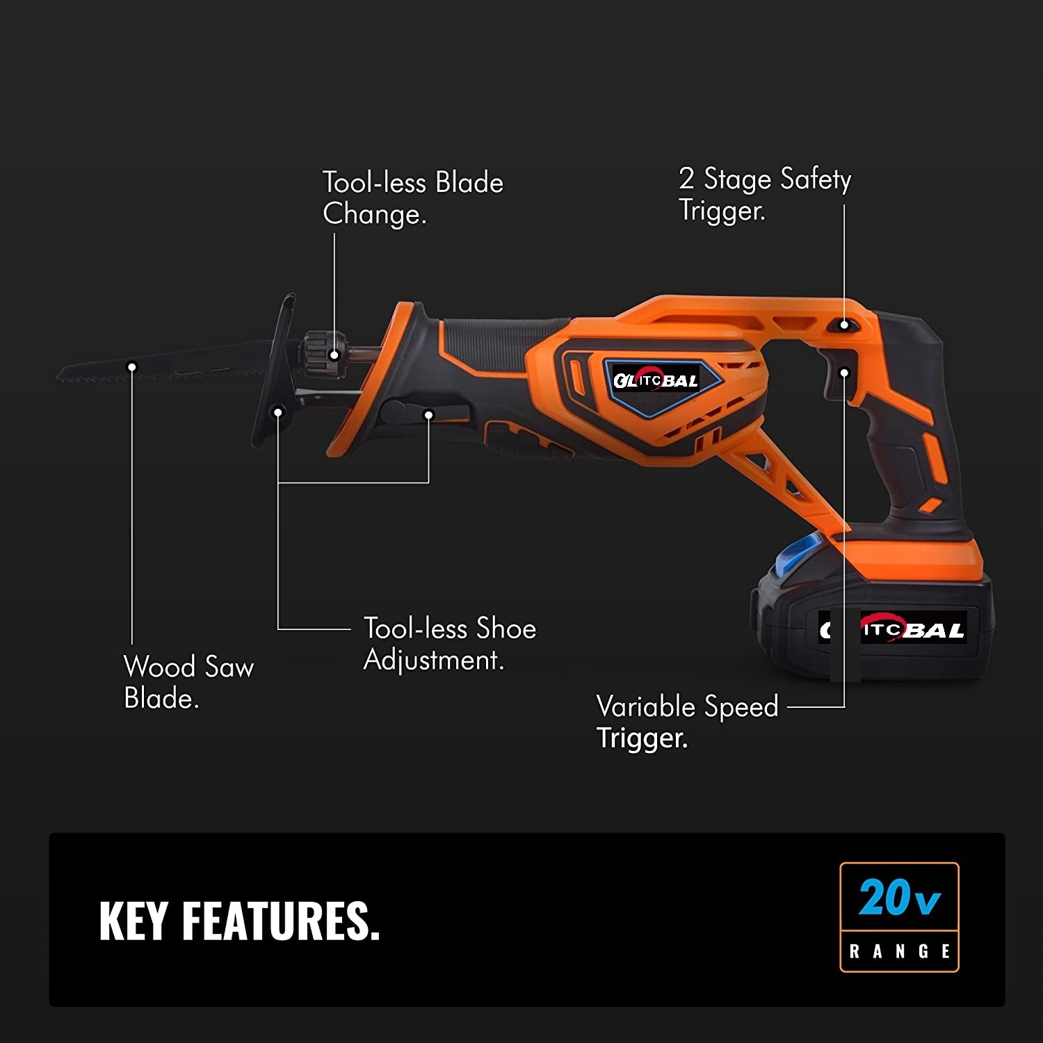 2021 New-Professional Model-DC18V/20V Max-Li-ion-Battery Cordless/Electric- Power Tools-Reciprocation/Reciprocating Saw