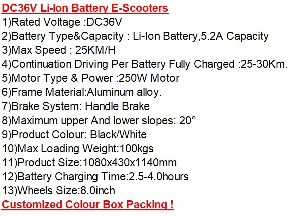 New Popular-Li-ion Battery/Electric-Vehicle/Bike/Bicycle/Scooters-Commuters/Sports-E-Scooters
