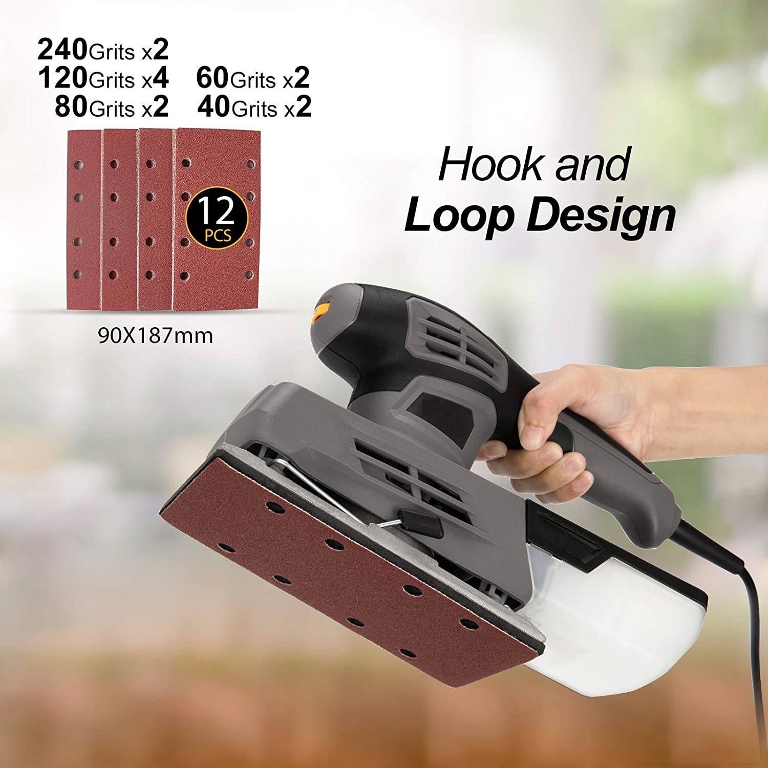 2022 New-1/2 Sheet-with Dust Collection Box-Electric Woodworking-Power Machine Tools-Sander