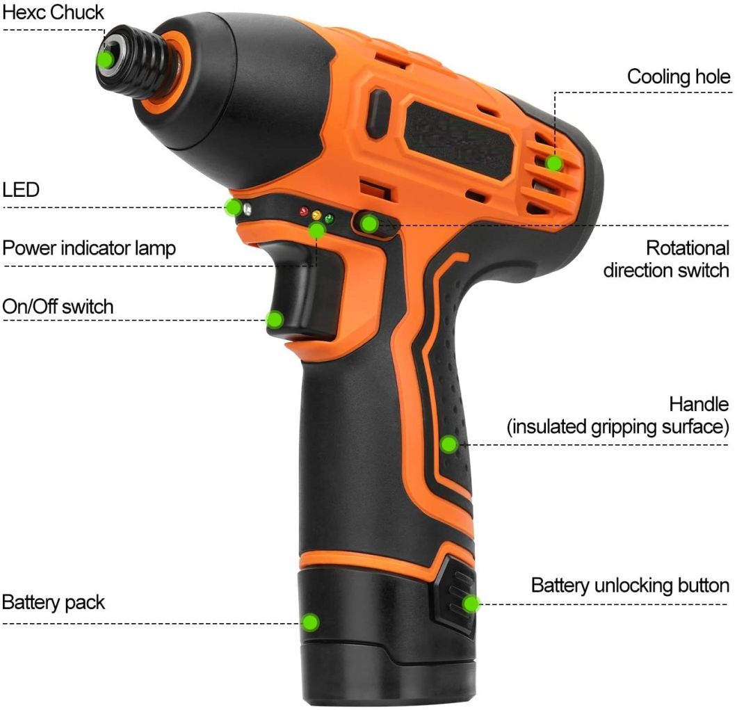 10.8V Powerful Lithium Battery Cordless Screwdriver Power Tool Set