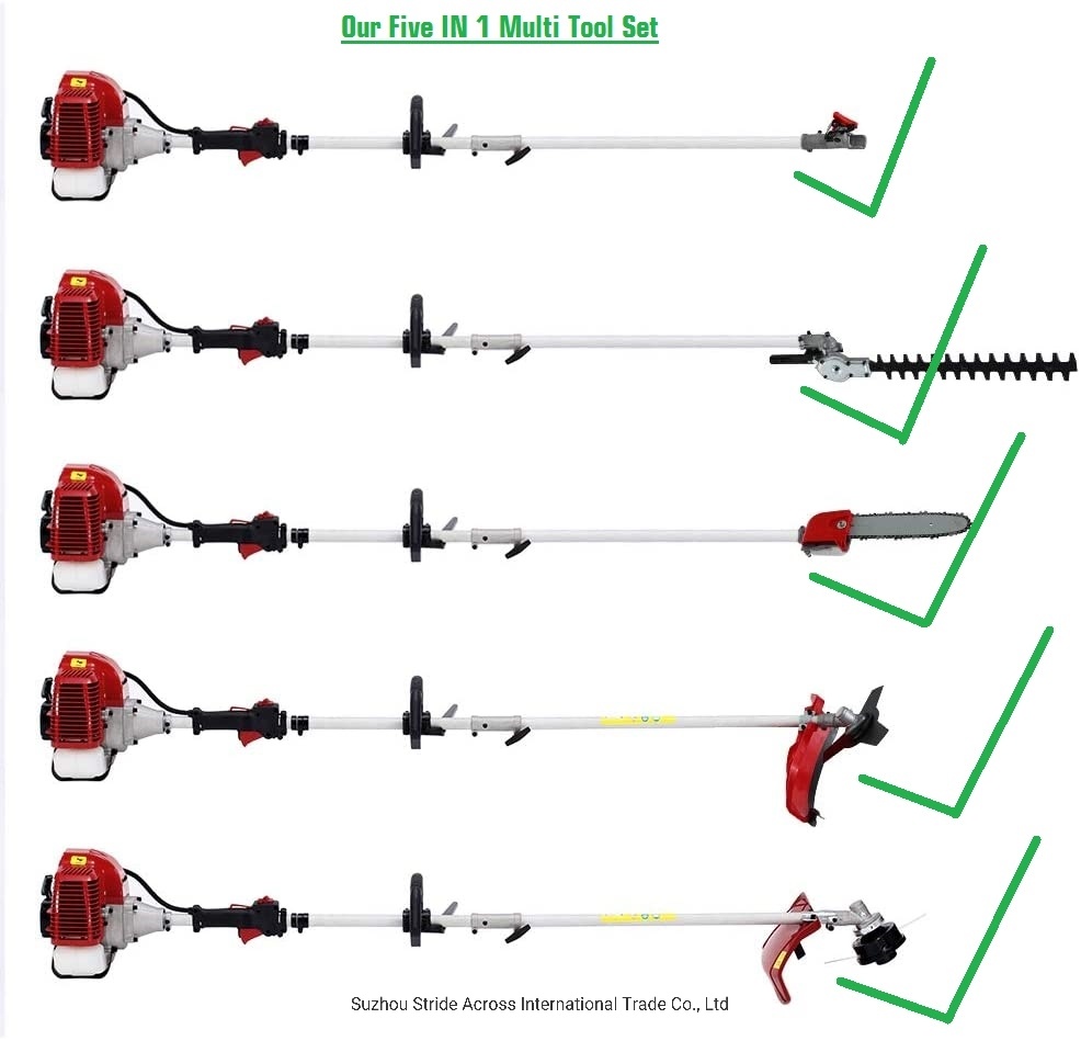 5 in 1 Set Petrol Grass Trimmer/Brush Cutter/Chain Saw/Hedge Trimmer