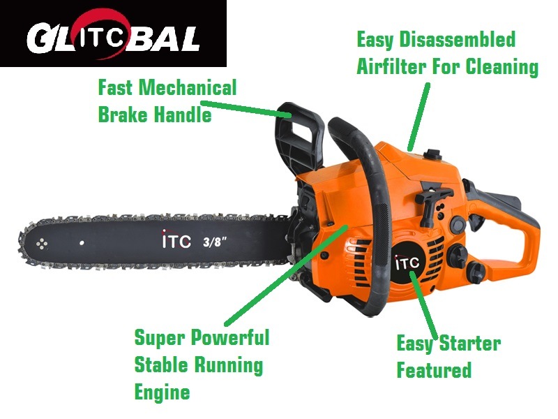 GPCS002 1200W Gasoline Chainsaw Garden Machine Power Tool