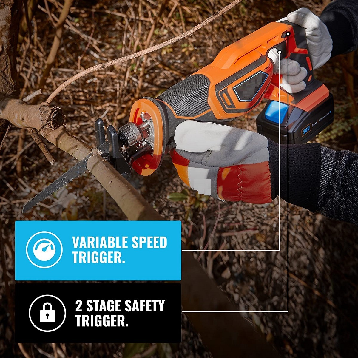 Battery Compatible Electric Cordless Reciprocating Saw Power Tool