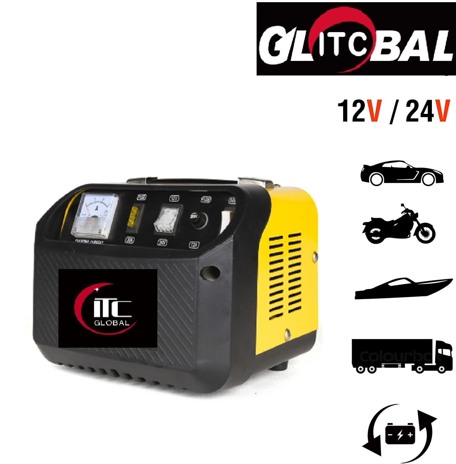 Battery Charger 12ampy 12V/24V with Battery Repair Technology