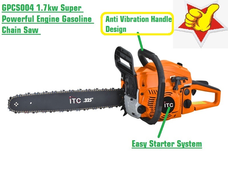 45.2cc 1.7kw Stronger Power Gasoline Chain Saw Garden Power Tool