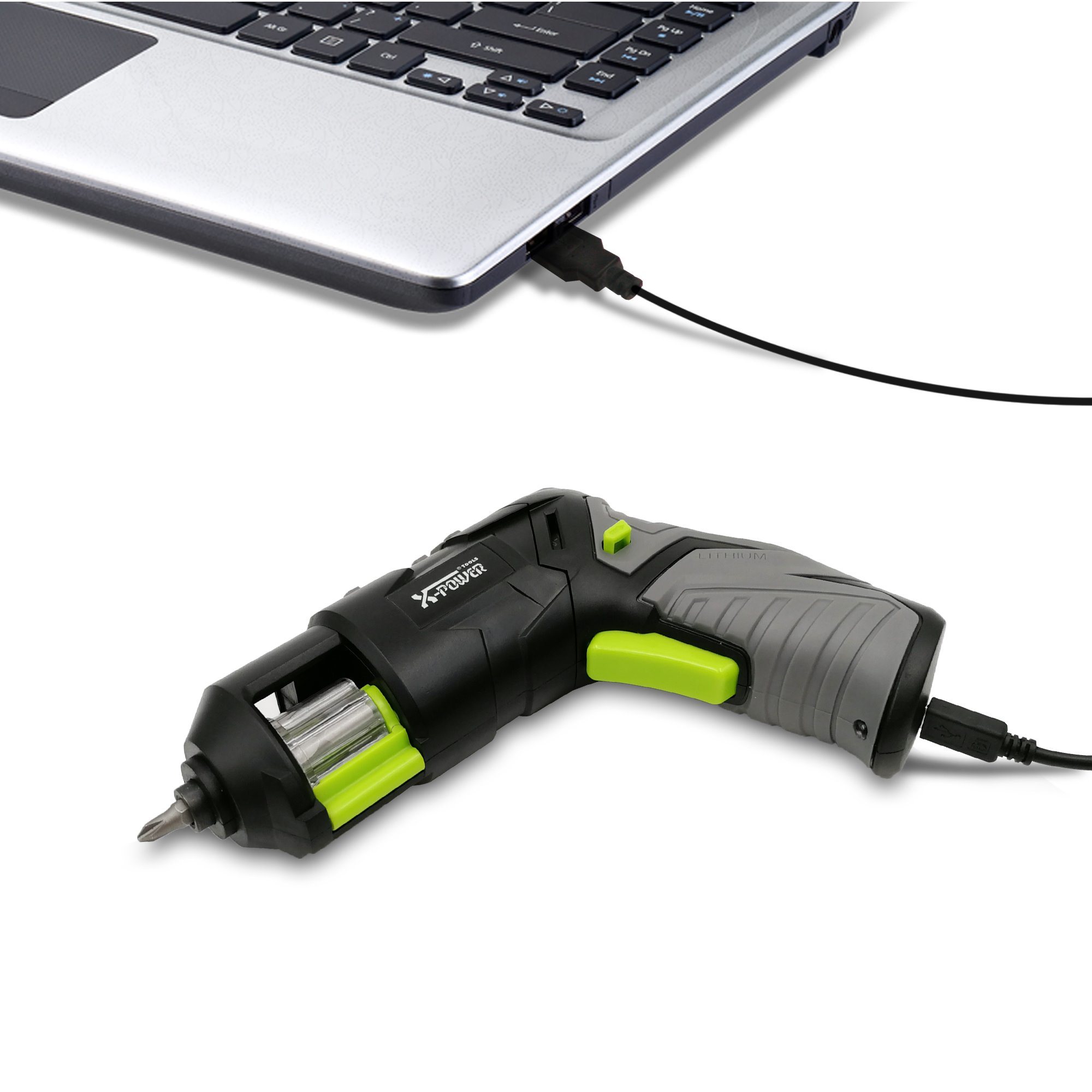 Revolver Style Electric Lithium-Ion Battery Cordless Screwdriver Set-Power Tool