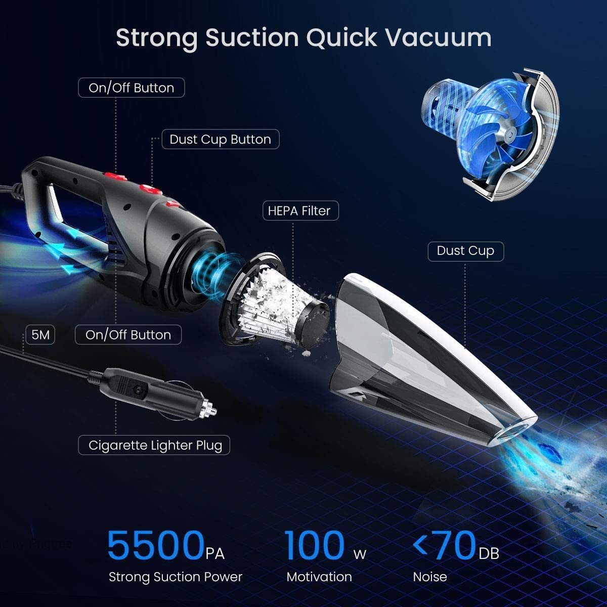 2021-New EU/Us-Patent Model-Car Cigar Light-Cable Plug Connections-DC12V Electric-Vacuum Cleaner-Power Tools