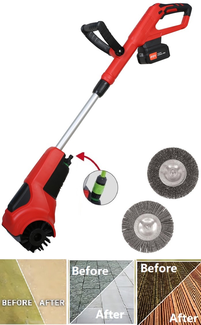 Unique Design-Li-ion Battery-Cordless/Electric-Garden Power-Tool Machines-with-Water Connections-Weed/Pation-Cleaner-Surface Roller-Sweeper