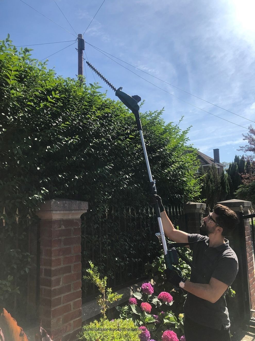 18V Powerful Lithium Battery Cordless Hedge Trimmer with Extension Pole