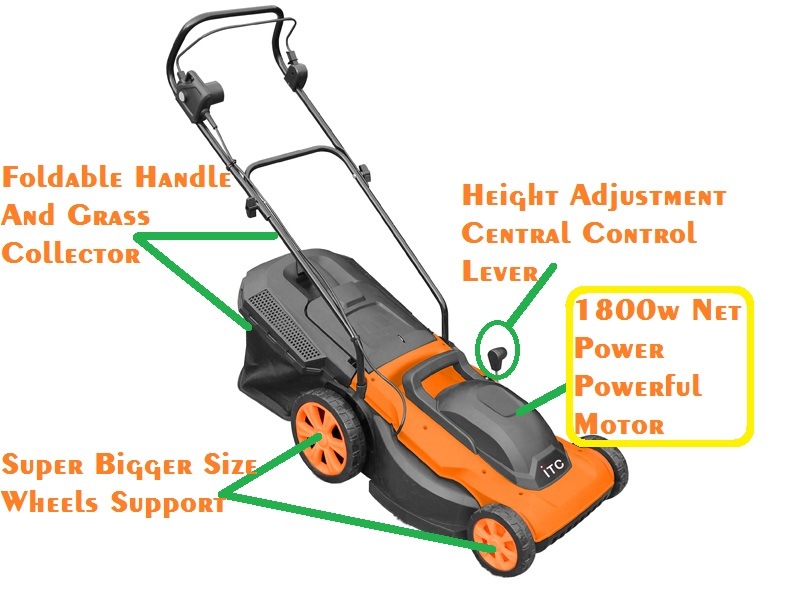 17inches Professional Grass Cutting Size Electric Garden Lawnmower-Power Tools