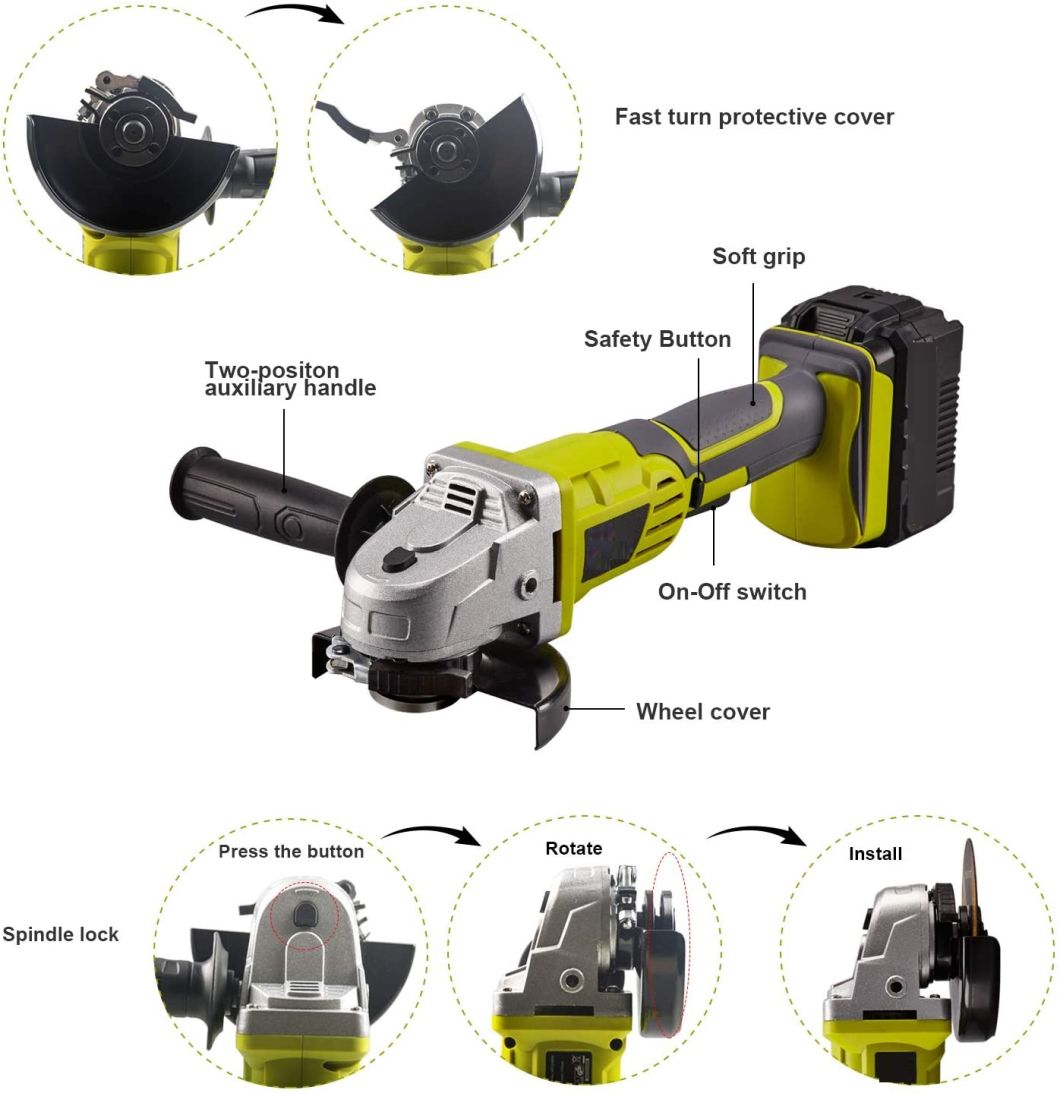 Lithium-Ion Battery Cordless Electric Angle Grinder Power Tool Family Range