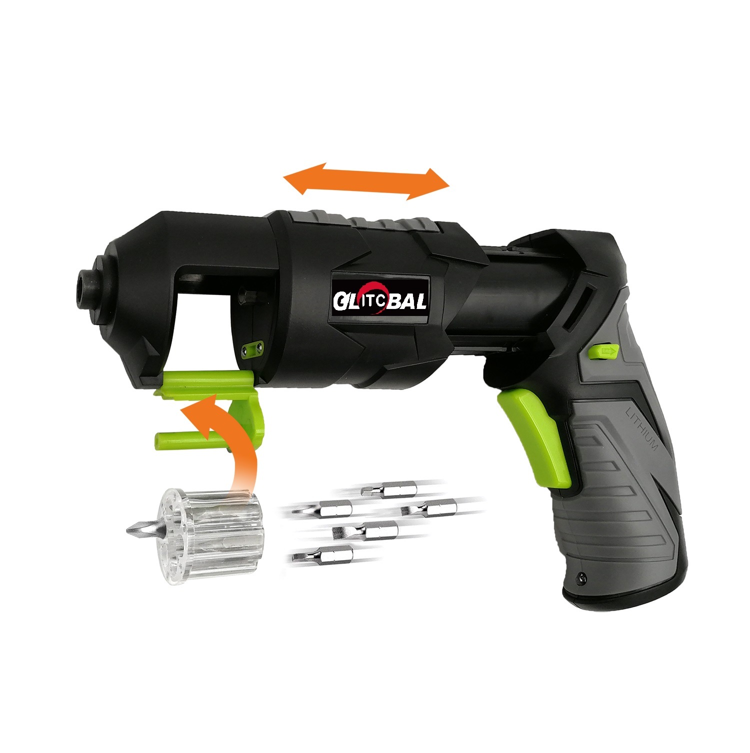 Revolver Style Electric Lithium-Ion Battery Cordless Screwdriver Set-Power Tool