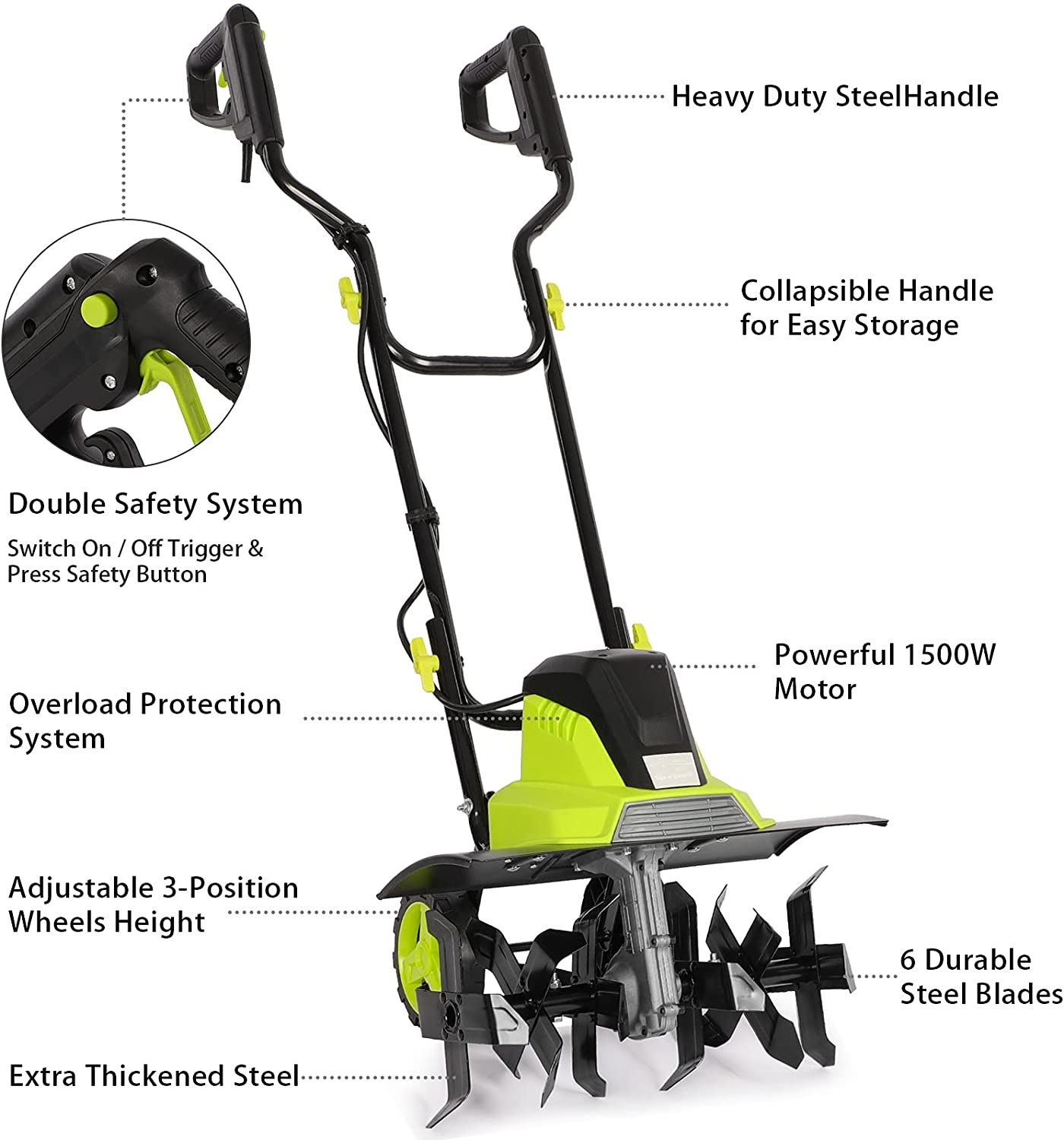 Most Popular-Bicycle Hande Design-Electric Cultivator/Tiller Farm/Garden Machine-Power Tools