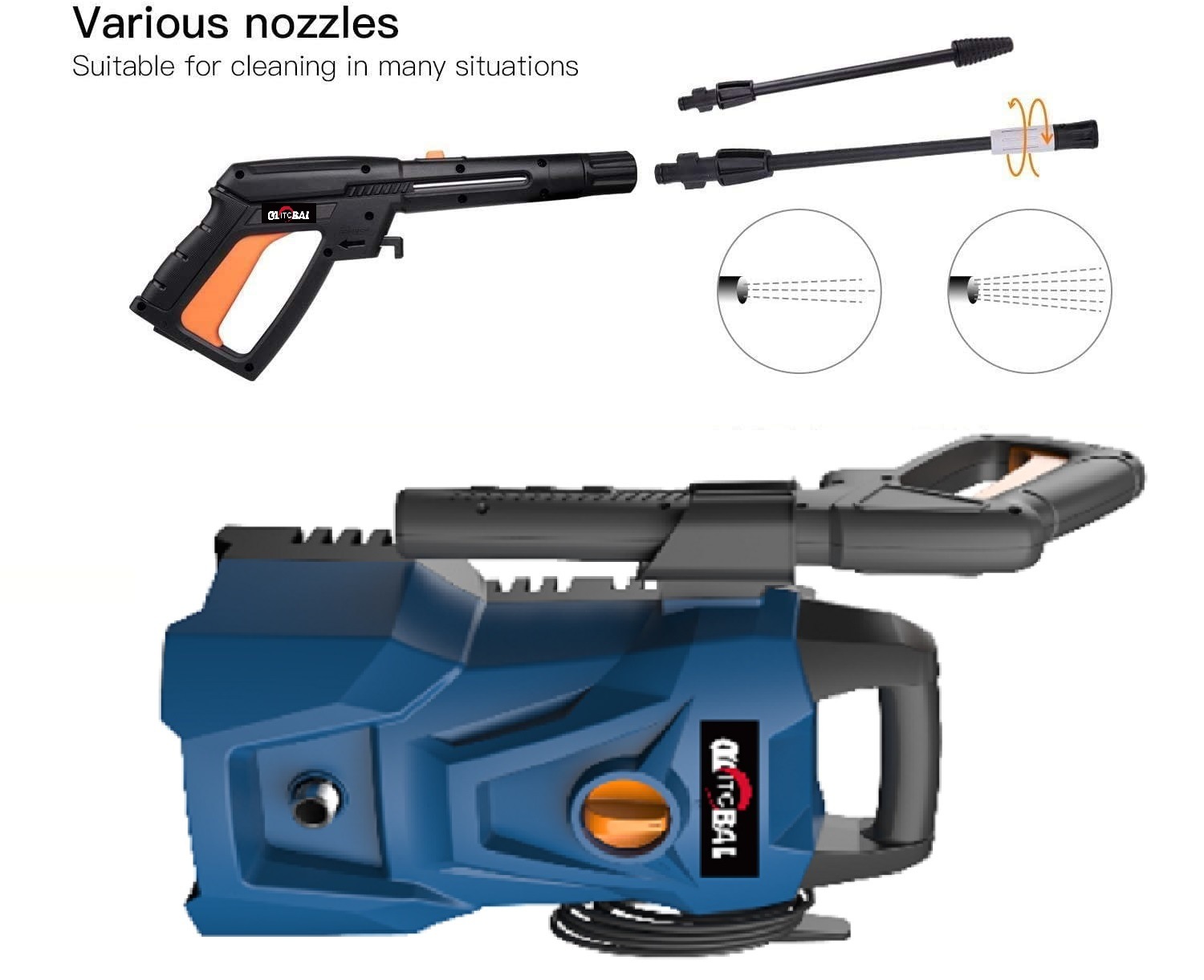 Powerful New-Luggage Design-Electric High Pressure Washer-Car/Garden/House-Cleaning Machine-Power Tools