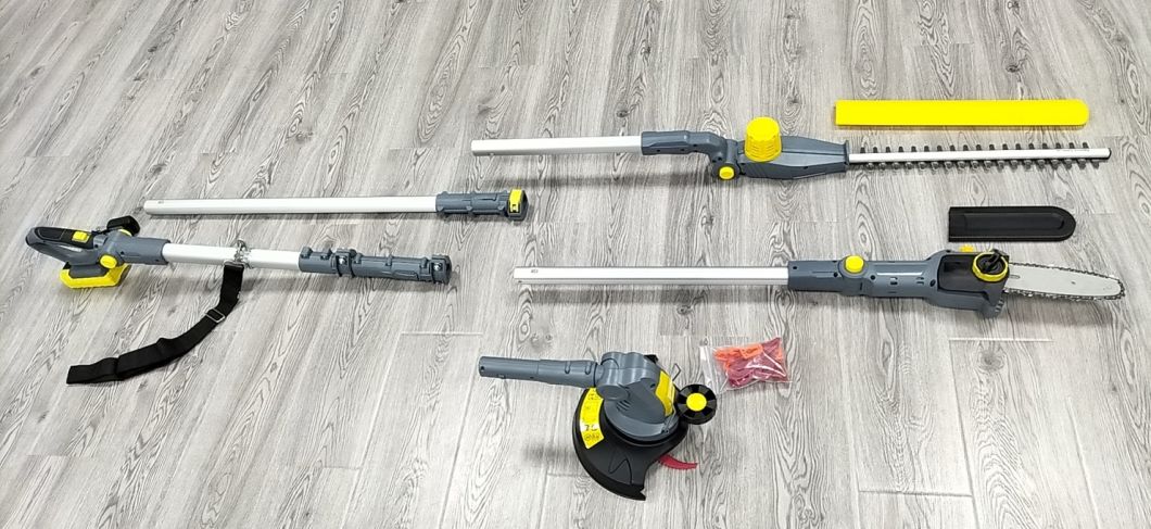 New Design-3in1-Multi Garden Set-Li-ion Battery-Cordless/Electric-Telescopic Hedge/Pole Trimmer/Chainsaw Branch-Lopper/Grass Trimmer-Power Tools