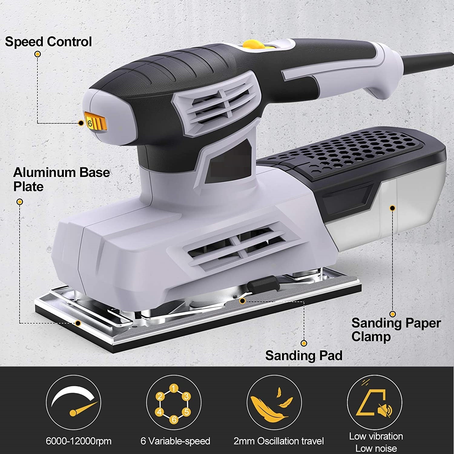 2022 Popular-1/3 Sheet-with Dust Collection Box-Electric Woodworking-Power Machine Tools-Sander
