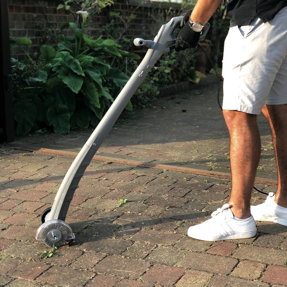 Electric Weed Cleaner/Patio Sweeper-Nylon&Metal Brushes Garden Power Tool