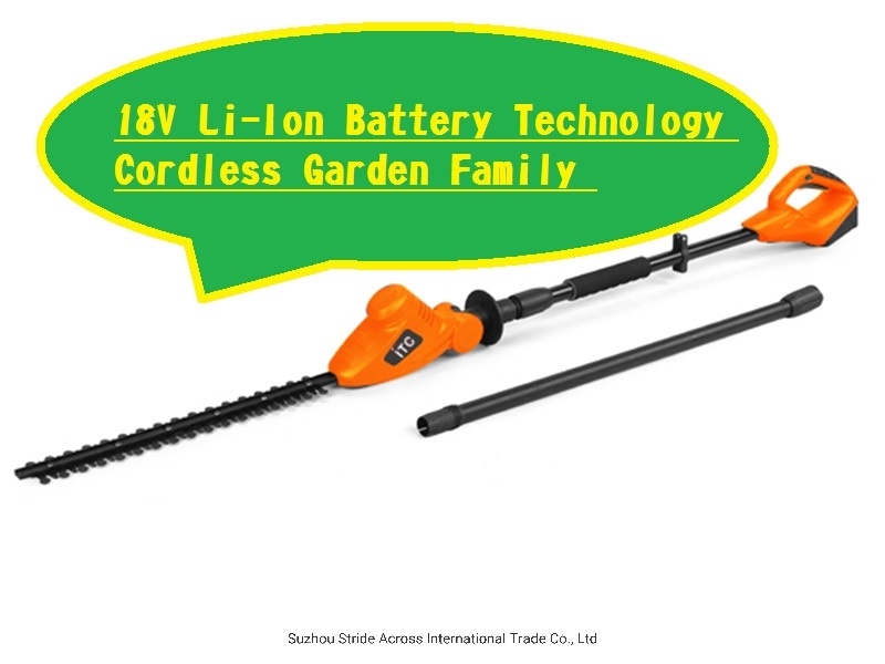 18V Powerful Lithium Battery Cordless Hedge Trimmer with Extension Pole
