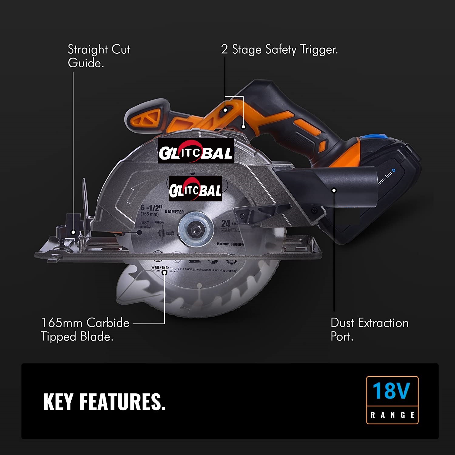 Greenline Powerful Li-ion Battery Cordless/Electric Woodworking Circular Saw-Power Tools