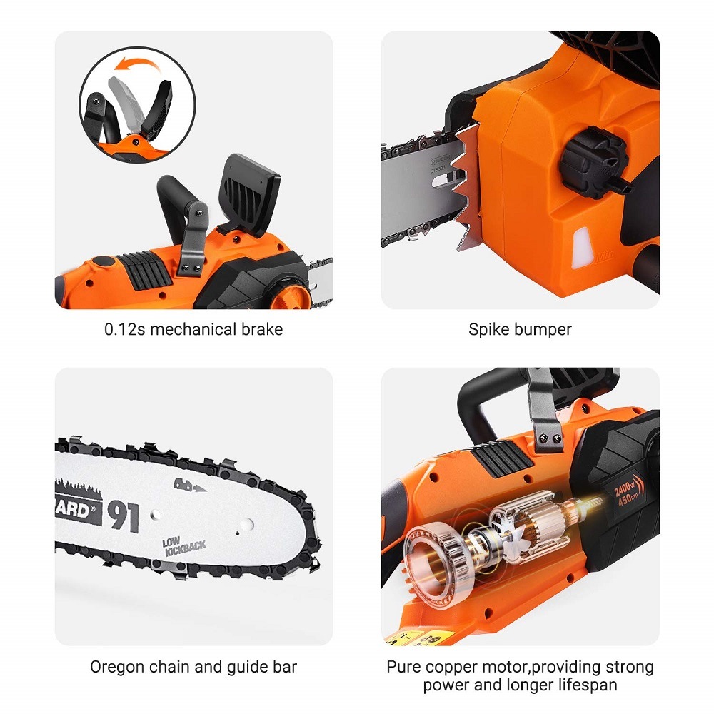 New Metal Handle Design-Strong Powerful-Electric Garden Chainsaw-Trees/Wood/Branches Cutting-Power Tools