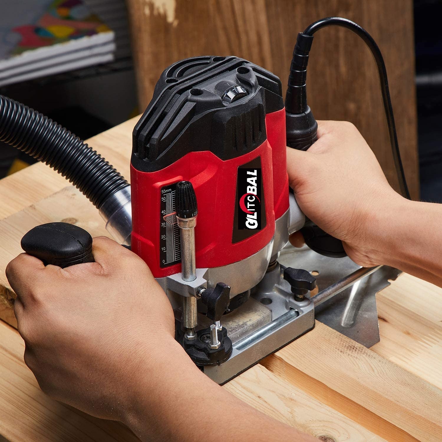 New-Modern Design-Professional Electric-Woodworking Router-with Trimmer Base-Power Tool- Machine Router