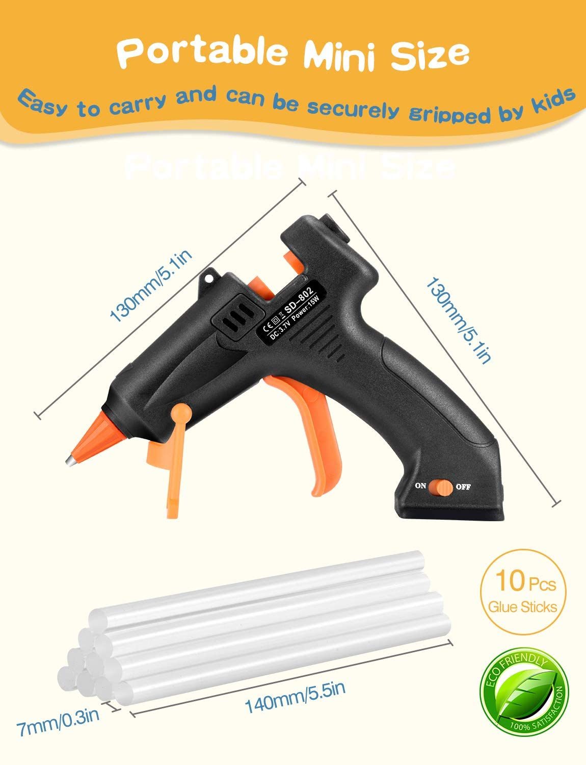 3.7V Digital Lithium-Ion Battery Cordless Electric Gluegun-DIY Power Tools