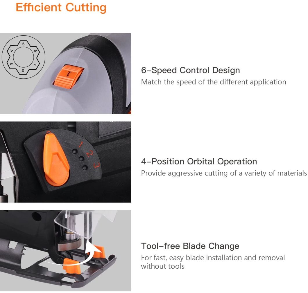 Electric Jigsaw 600W with Different Variable Speed Settings