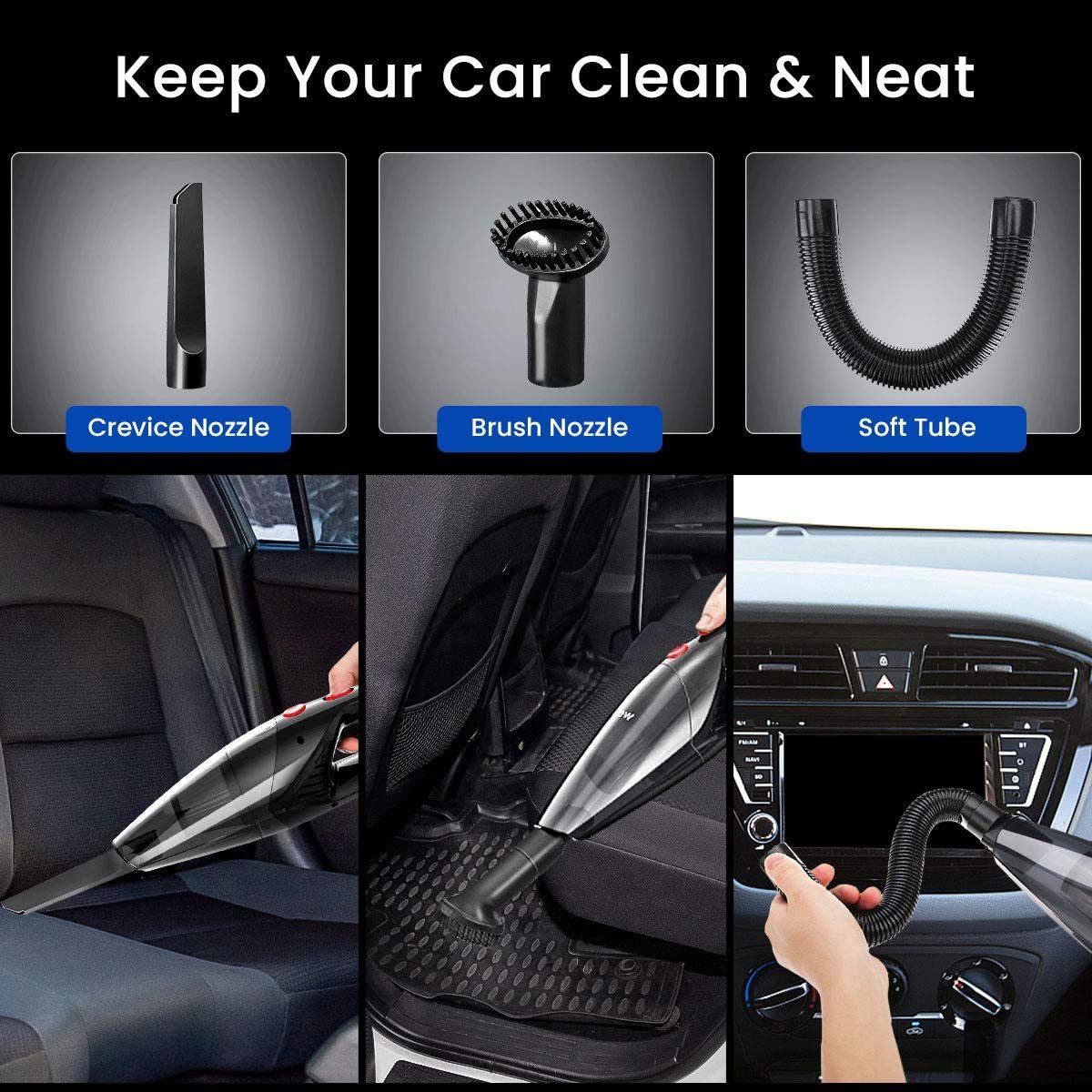 DC12V Car Uses Electric Cigarette Lighter Vacuum Cleaner-Power Tools