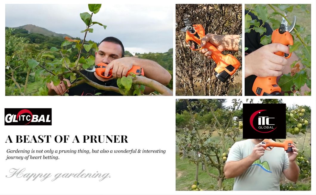 2021-New LCD Display-DC16.8V Max-Li-ion Battery-Cordless/Electric-Garden/Farm-Trees/Branches Pruning Shears/Secateurs/Loppers-Power Tools
