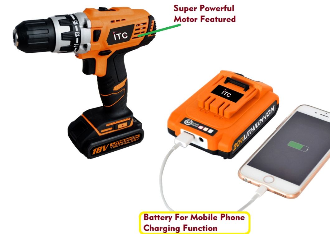 Super Powerful Lithium Battery Cordless Drill Electric Power Tool Set
