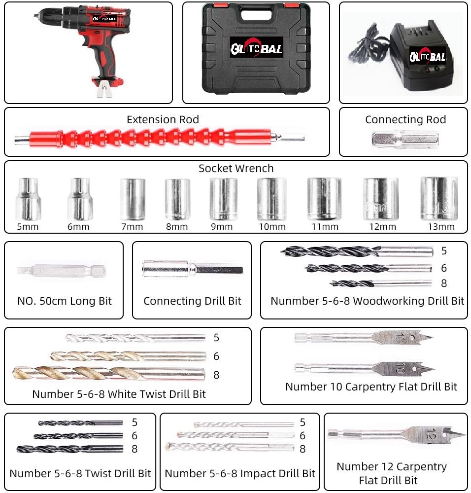 10% off-DC20V Max-Compatible-Li-ion Battery-Electric/Cordless-Power Tools-Screwdriver/Impact Drill