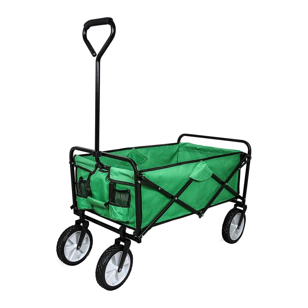 Four Wheels 70kg Heavy Duty Foldable Wheelbarrow, Trolley, Cart-Garden Tool