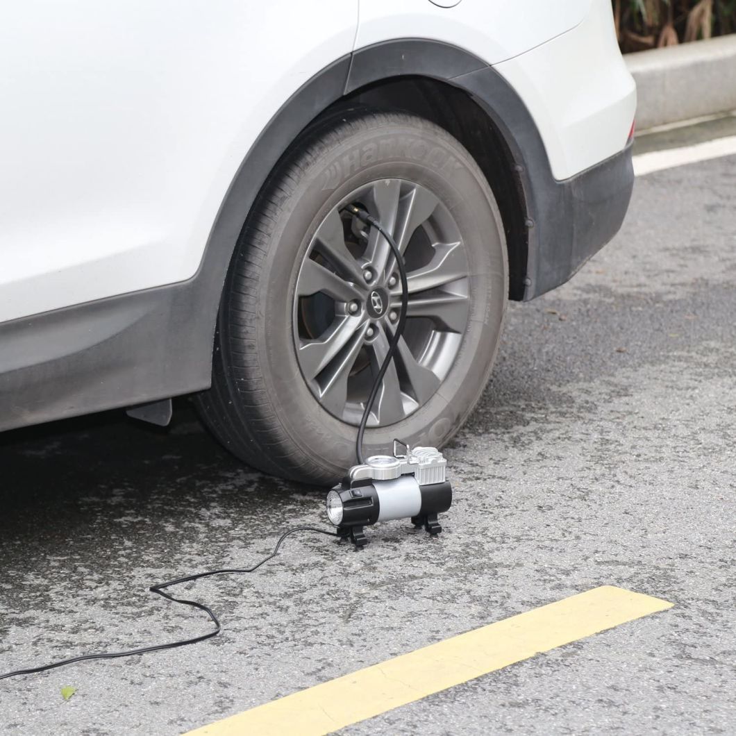 DC12V-Car Accessories with-Spring Coiled Hose Battery Clips-Electric Air Compressor-Power Tools