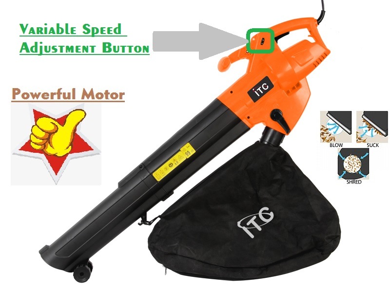 Electric Garden Leaf Blower/Vacuum/Shredder Tool